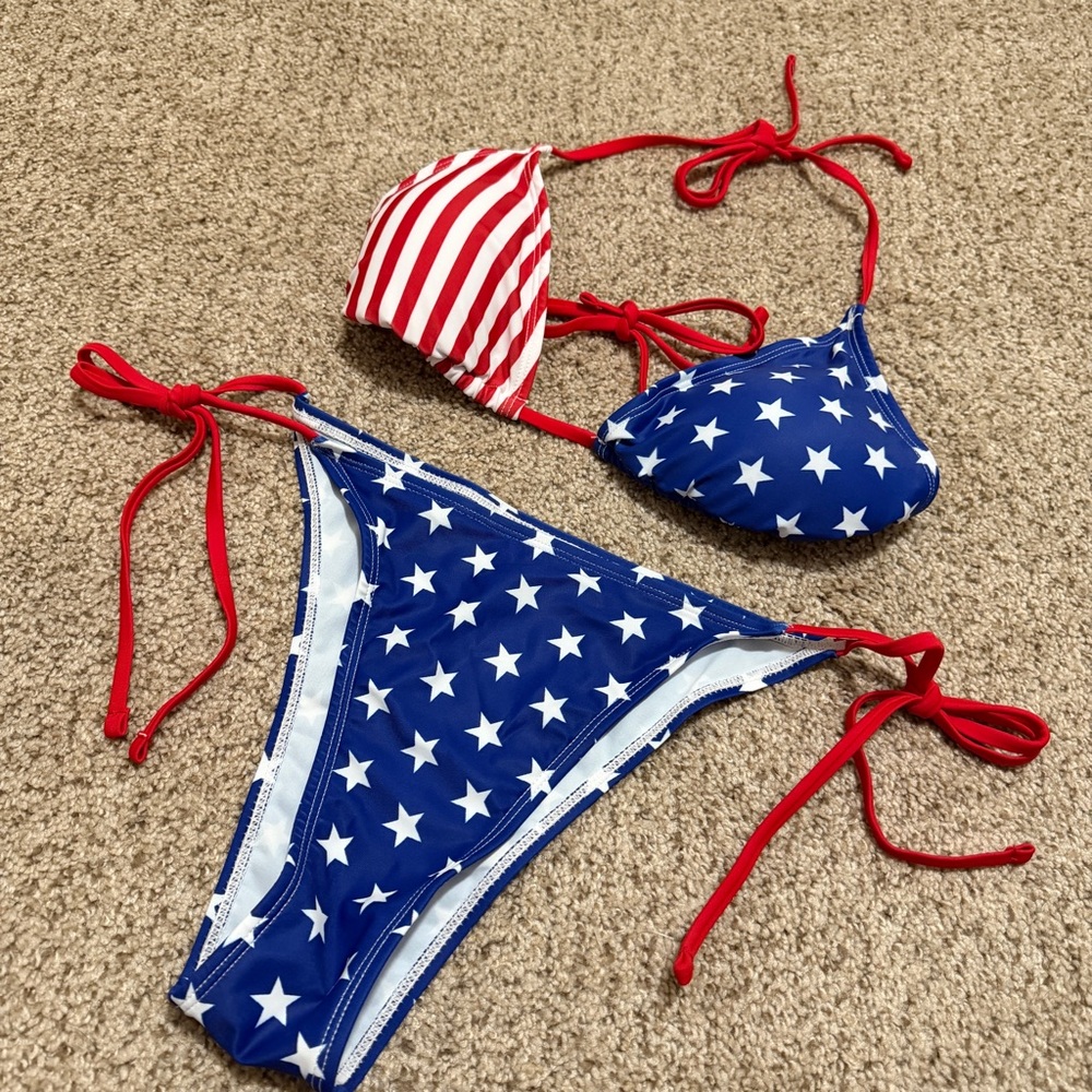 American Flag Patritotic Fourth of July swimsuit - Picture 2 of 5